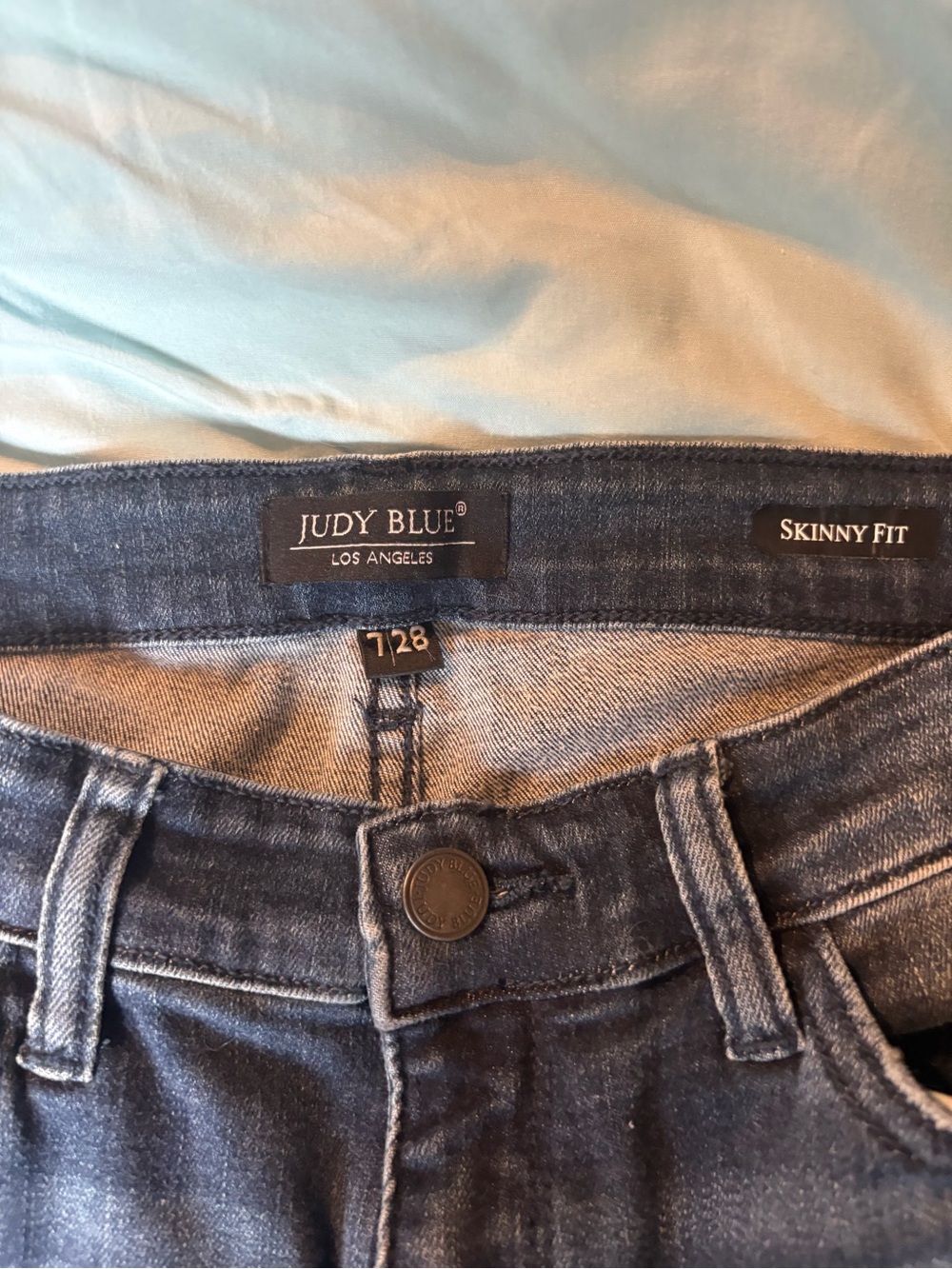Judy Blue Skinny Fit Denim Jeans in Dark Blue Wash